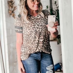 Leopard and Striped Top